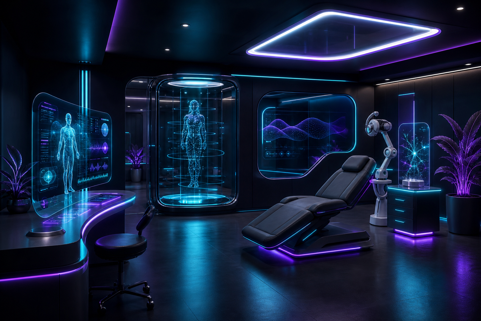 Clínica de fisioterapia moderna con integración de IA y tecnología avanzada